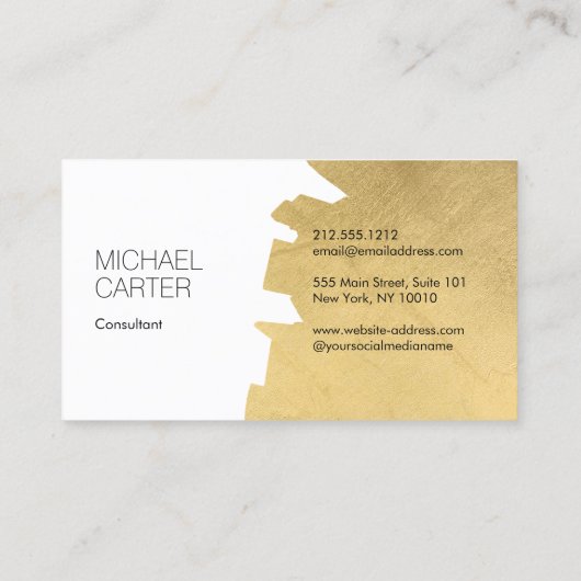 Modern Gold Consultant Professional White 名刺 (裏面)
