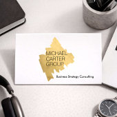 Modern Gold Consultant Professional White 名刺