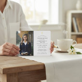 Modern Gold Cross Photo Confirmation Invite 招待状
