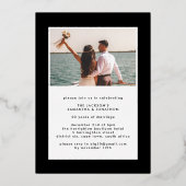 Modern Gold Floral Formal 50th Wedding Anniversary 箔招待状 (裏面)