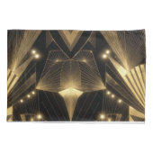 Modern Gold Foil Elegance Neo Art Deco 枕カバー (裏面)