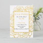 Modern Gold Foil Floral Wedding Invitation 箔招待状 (立ち正面)