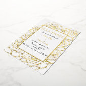Modern Gold Foil Floral Wedding Invitation 箔招待状 (回転した状態)