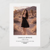 Modern Gold Foil Graduation Photo Announcement 箔招待状 (裏面)