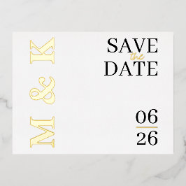 Modern Gold Foil Save the Date Cards 箔シーズンポストカード