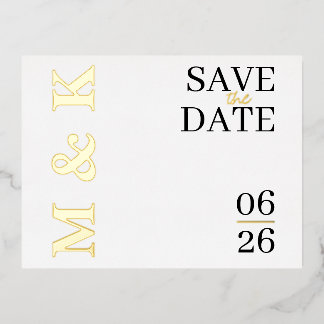 Modern Gold Foil Save the Date Cards 箔シーズンポストカード
