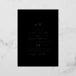 Modern Gold Foil Script | Black Monogram Wedding 箔招待状<br><div class="desc">This modern gold foil script black monogram wedding foil invitation is perfect for a minimalist wedding. The simple design features unique industrial lettering typography with modern boho style. Customizable in many colors. Keep the design minimal and elegant, as is, or personalize it by adding your own graphics and artwork. Personalize...</div>