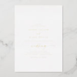 Modern Gold Foil Script Couple & Parents Wedding 箔招待状<br><div class="desc">This modern gold foil script couple and parents hosting wedding invitation is perfect for a minimalist wedding. The simple design features unique industrial lettering typography with modern boho style. Customizable in many colors. Keep the design minimal and elegant, as is, or personalize it by adding your own graphics and artwork....</div>