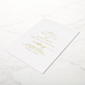 Modern Gold Foil Script Couple & Parents Wedding 箔招待状 (回転した状態)