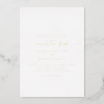 Modern Gold Foil Script Nuestra Boda Wedding 箔招待状<br><div class="desc">This modern gold foil script nuestra boda wedding foil invitation is perfect for a minimalist wedding. The simple design features unique industrial lettering typography with modern boho style. Customizable in many colors. Keep the design minimal and elegant,  as is,  or personalize it by adding your own graphics and artwork.</div>