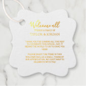 Modern Gold Foil Wedding | Elegant Minimalist フェイバータグ (正面)