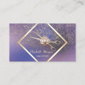 Modern Gold Frame,Confetti,Scissors Lotus Purple 名刺 (正面)