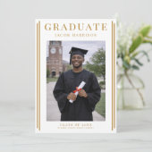 Modern Gold Frame Graduate Announcement  招待状 (スタンド正面)