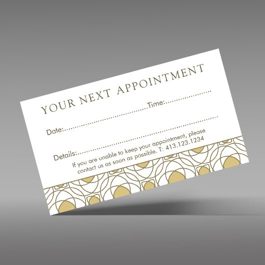 Modern Gold Geometric Appointment Card 予約カード