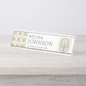 Modern Gold Geometric Desk Name Plate デスクネームプレート (正面)