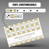 Modern Gold Geometric Wedding Planner QR Business  名刺