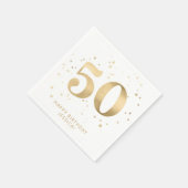 Modern Gold Glitter 50th Fifty Birthday スタンダードカクテルナプキン (角)