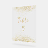 Modern Gold Glitter Acrylic Wedding Table Number アクリルサイン (傾斜)