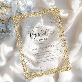 Modern Gold Glitter Bridal Shower  アクリル招待状