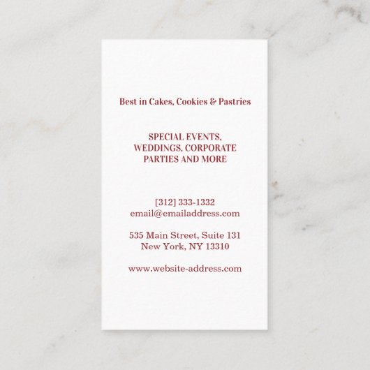 Modern Gold Glitter Whisk Bakery 名刺 (裏面)