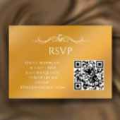 Modern Gold Gradient Custom QR Code Wedding 出欠カード