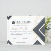 Modern Gold Gray Certificate of Achievement Design (スタンド正面)