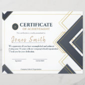 Modern Gold Gray Certificate of Achievement Design (正面)