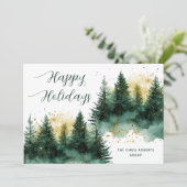 Modern Gold Green Business Christmas シーズンカード (スタンド正面)