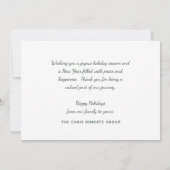 Modern Gold Green Business Christmas シーズンカード (裏面)