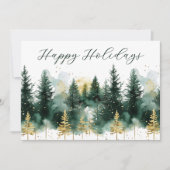 Modern Gold Green Business Christmas Holiday Card  シーズンカード (正面)