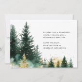 Modern Gold Green Business Christmas Holiday Card  シーズンカード (裏面)