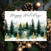 Modern Gold Green Business Christmas Holiday Card  シーズンカード