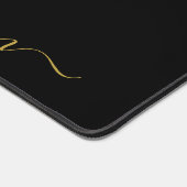 Modern Gold Heart Script Name デスクマット (コーナー)