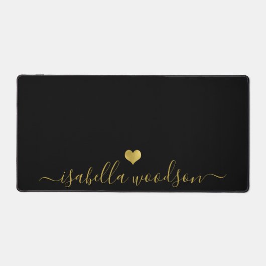 Modern Gold Heart Script Name  デスクマット (正面)