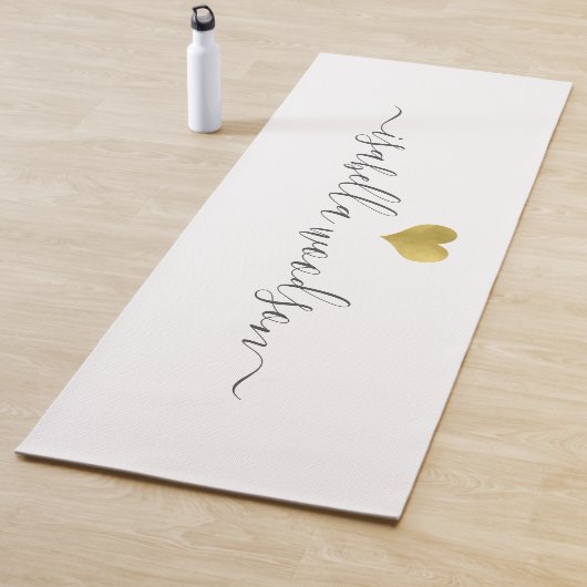Modern Gold Heart Script Name  ヨガマット (インサイチュ)