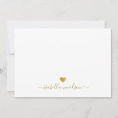 Modern Gold Heart Thank You Script 招待状 (正面)