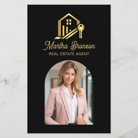 Modern Gold House Key Real Estate Agent チラシ (裏面)