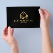 Modern Gold House Key Real Estate Agent チラシ (ハンドル)