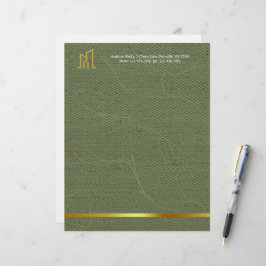 Modern Gold House Real Estate Olive Green Realtor レターヘッド