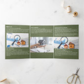 Modern Gold House Real Estate Olive Green Realtor 三つ折りカード (内部)