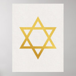 Modern Gold Jewish Wall Art - Piece 2 of 3 ポスター