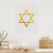 Modern Gold Jewish Wall Art - Piece 2 of 3 ポスター (キッチン)