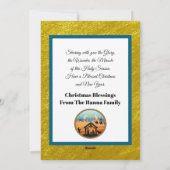 Modern Gold "JOY" Nativity Silhouette Christmas シーズンカード (裏面)