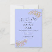 Modern Gold leaves Lavender colour セーブザデート (正面)