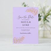 Modern Gold leaves Lilac colour  セーブザデート (スタンド正面)