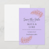 Modern Gold leaves Violet セーブザデート (正面/裏面)