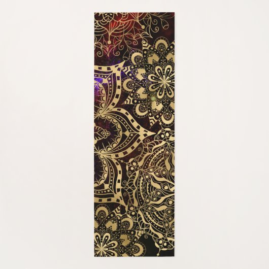 Modern Gold Mandala Pattern Custom Name ヨガマット (裏面)