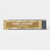 Modern Gold Marble Sign for Business & Office Desk デスクネームプレート (正面)