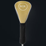 Modern Gold metallic Monogram Golf ゴルフヘッドカバー<br><div class="desc">A simple modern gold metallic monogram golf head cover. Designed for you by Blackberry Boulevard.</div>