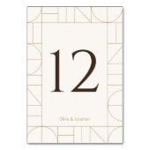 Modern Gold Ornaments Cream Wedding テーブルナンバー (裏面)